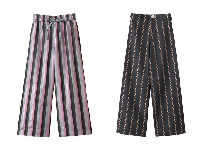 【SZ Blockprints/エスゼット ブロックプリント】のDRAWSTRING PANTS MULTI STRIPE ドロストワイドパンツ&DISCO PANTS MAGGI ワイドパンツ 【パンツ 人気ファッション通販 コーディネート通販】おすすめ！人気、トレンド、レディースファッションの通販  おすすめ人気トレンドファッション通販アイテム 人気、トレンドファッション・服の通販 founy(ファニー) ファッション Fashion レディースファッション WOMEN パンツ Pants 2025年 2025 2025春夏・S/S Ss,Spring/Summer,2025 おすすめ Recommend シンプル Simple タンク Tank ワイド Wide 夏 Summer 春 Spring S/S・春夏 Ss・Spring/Summer |ID:crp329100000208158