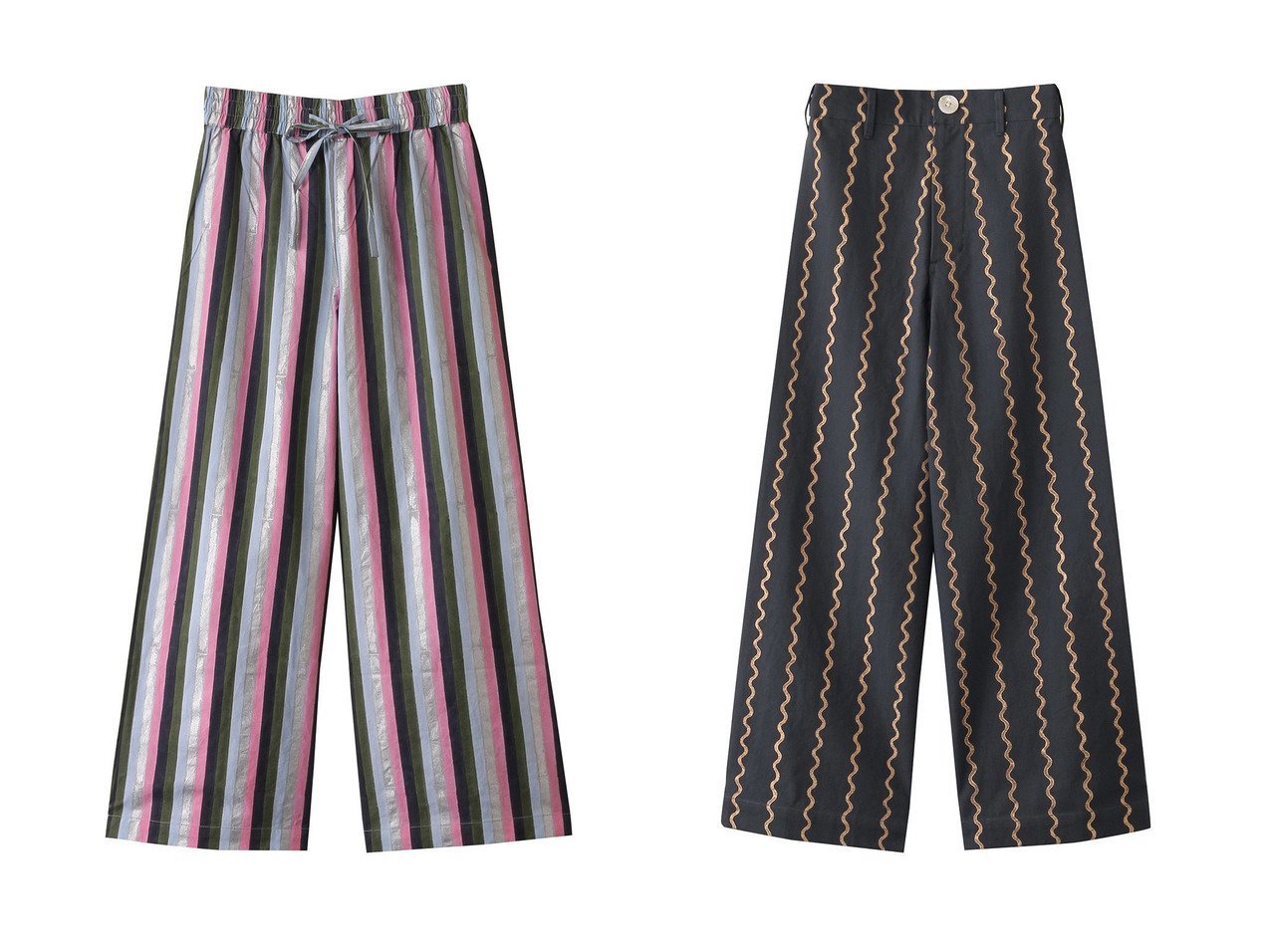 【SZ Blockprints/エスゼット ブロックプリント】のDRAWSTRING PANTS MULTI STRIPE ドロストワイドパンツ&DISCO PANTS MAGGI ワイドパンツ 【パンツ 人気ファッション通販 コーディネート通販】おすすめ！人気、トレンド、レディースファッションの通販  おすすめ人気トレンドファッション通販アイテム インテリア・キッズ・メンズ・レディースファッション・服の通販 founy(ファニー) 　ファッション　Fashion　レディースファッション　WOMEN　パンツ　Pants　2025年　2025　2025春夏・S/S　Ss,Spring/Summer,2025　おすすめ　Recommend　シンプル　Simple　タンク　Tank　ワイド　Wide　夏　Summer　春　Spring　S/S・春夏　Ss・Spring/Summer　|ID:crp329100000208158