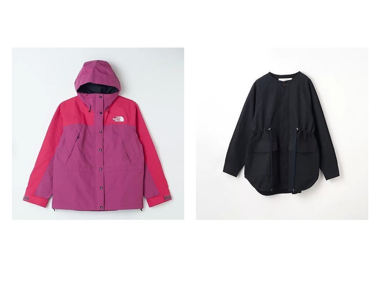 【DRESSTERIOR/ドレステリア】のVACHEMENT(ヴァシュモン)ノーカラーブルゾン&【THE NORTH FACE/ザ ノース フェイス】のMountain Light Jacket 【アウター 人気ファッション通販 コーディネート通販】おすすめ！人気、トレンド、レディースファッションの通販  おすすめ人気トレンドファッション通販アイテム インテリア・キッズ・メンズ・レディースファッション・服の通販 founy(ファニー) 　ファッション　Fashion　レディースファッション　WOMEN　アウター　Coat Outerwear　ジャケット　Jackets　ブルゾン　Blouson/Jackets　アウトドア　Outdoor　インナー　Inner　ジャケット　Jacket　ダブル　Double　バランス　Balance　フラップ　Flap　フロント　Front　定番　Standard　A/W・秋冬　Aw・Autumn/Winter・Fw・Fall-Winter　グログラン　Grosgrain　コレクション　Collection　ストレッチ　Stretch　スマート　Smart　ブルゾン　Blouson　エレガント 上品　Elegant　ブルー系　Blue　|ID:crp329100000208178