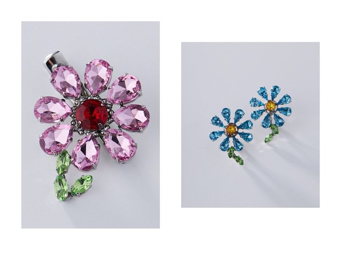 【POP ADER bijoux/アデルビジュー ポップ】のMarie Jewel flower クリップ&Marie Jewel flower イヤリング 【アクセサリー、ジュエリー 人気ファッション通販 コーディネート通販】おすすめ！人気、トレンド、レディースファッションの通販  おすすめ人気トレンドファッション通販アイテム インテリア・キッズ・メンズ・レディースファッション・服の通販 founy(ファニー) https://founy.com/ ファッション Fashion レディースファッション WOMEN シュシュ / ヘアアクセ Hair Accessories ジュエリー Jewelry リング Rings イヤリング Earrings 2025年 2025 2025春夏・S/S Ss,Spring/Summer,2025 アクセサリー Accessories バレッタ Valletta フラワー Flower モチーフ Motif 夏 Summer 春 Spring S/S・春夏 Ss・Spring/Summer |ID:crp329100000208197