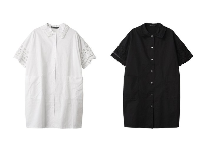 【mizuiro ind/ミズイロ インド】のbatten lace wide shirt OP ワンピース 【ワンピース、ドレス 人気ファッション通販 コーディネート通販】おすすめ！人気、トレンド、レディースファッションの通販  おすすめ人気トレンドファッション通販アイテム 人気、トレンドファッション・服の通販 founy(ファニー) 　ファッション　Fashion　レディースファッション　WOMEN　ワンピース　Dress　チュニック　Tunic　2025年　2025　2025春夏・S/S　Ss,Spring/Summer,2025　チュニック　Tunic　フェミニン　Feminine　フロント　Front　レース　Race　エレガント 上品　Elegant　夏　Summer　春　Spring　S/S・春夏　Ss・Spring/Summer　|ID:crp329100000208245