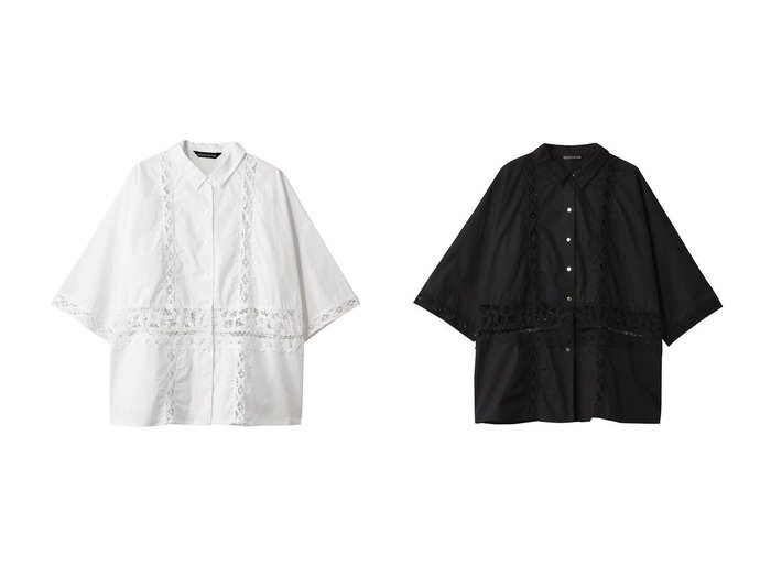 【mizuiro ind/ミズイロ インド】のbatten lace wide shirt シャツ 【トップス、カットソー 人気ファッション通販 コーディネート通販】おすすめ！人気、トレンド、レディースファッションの通販  おすすめ人気トレンドファッション通販アイテム 人気、トレンドファッション・服の通販 founy(ファニー) ファッション Fashion レディースファッション WOMEN トップス・カットソー Tops/Tshirt シャツ/ブラウス Shirts/Blouses 2025年 2025 2025春夏・S/S Ss,Spring/Summer,2025 スリーブ Sleeve フェミニン Feminine マニッシュ Mannish レース Race ロング Long ワイド Wide エレガント 上品 Elegant 今季 This Season 夏 Summer 春 Spring S/S・春夏 Ss・Spring/Summer |ID:crp329100000208254