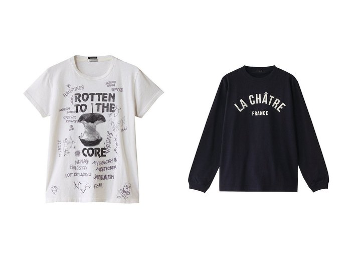 【MOTHER/マザー】のROTTEN TO THE CORE プリントTシャツ(RTC)&【allureville/アルアバイル】のカレッジライクフォントロンTEE 【トップス、カットソー 人気ファッション通販 コーディネート通販】おすすめ！人気、トレンド、レディースファッションの通販  おすすめ人気トレンドファッション通販アイテム 人気、トレンドファッション・服の通販 founy(ファニー) ファッション Fashion レディースファッション WOMEN トップス・カットソー Tops/Tshirt シャツ/ブラウス Shirts/Blouses ロング / Tシャツ T-Shirts カットソー Cut and Sewn 2025年 2025 2025春夏・S/S Ss,Spring/Summer,2025 ショート Short スリーブ Sleeve デニム Denim プリント Print ボトム Bottom モチーフ Motif 夏 Summer 定番 Standard 春 Spring S/S・春夏 Ss・Spring/Summer 無地 Plain Color おすすめ Recommend ジャケット Jacket バランス Balance プリーツ Pleats ロング Long ワイド Wide |ID:crp329100000208256