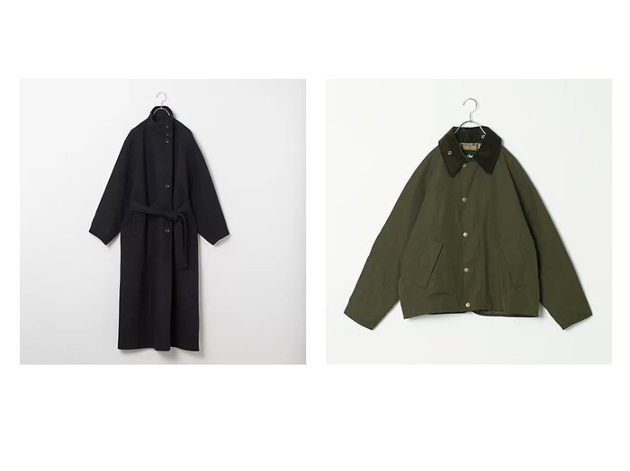 【BARBOUR/バブアー】の【LEE DAYS別注】トランスポート 中綿キルティング&【Curensology/カレンソロジー】の【五明祐子さんコラボ】ラムウールリバースタンドコート 【ECで売れてるランキング上位の人気ファッション通販 コーディネート通販 / Popular clothes】おすすめ！トレンド、レディースファッションの通販  おすすめ人気トレンドファッション通販アイテム 人気、トレンドファッション・服の通販 founy(ファニー) ファッション Fashion レディースファッション WOMEN アウター Coat Outerwear コート Coats コラボ Collaboration キルティング Quilting コーデュロイ Corduroy チェック Check バランス Balance フロント Front ボトム Bottom 別注 Special Order 防寒 Cold Protection |ID:crp329100000208453