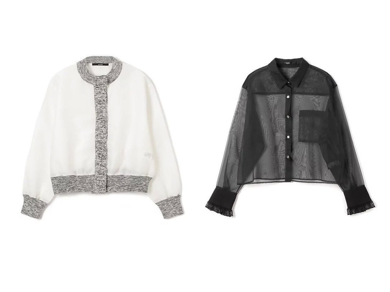 【Munich/ミューニック】のmatte organdy x lace rib cuff shirt&n cardigan 【トップス、カットソー 人気ファッション通販 コーディネート通販】おすすめ！人気、トレンド、レディースファッションの通販  おすすめ人気トレンドファッション通販アイテム インテリア・キッズ・メンズ・レディースファッション・服の通販 founy(ファニー) 　ファッション　Fashion　レディースファッション　WOMEN　トップス・カットソー　Tops/Tshirt　ニット　Knit Tops　カーディガン　Cardigans　シャツ/ブラウス　Shirts/Blouses　カーディガン　Cardigan　シアー　Sheer　モダン　Modern　リュクス　Luxe　ロング　Long　洗える　Washable　|ID:crp329100000208670