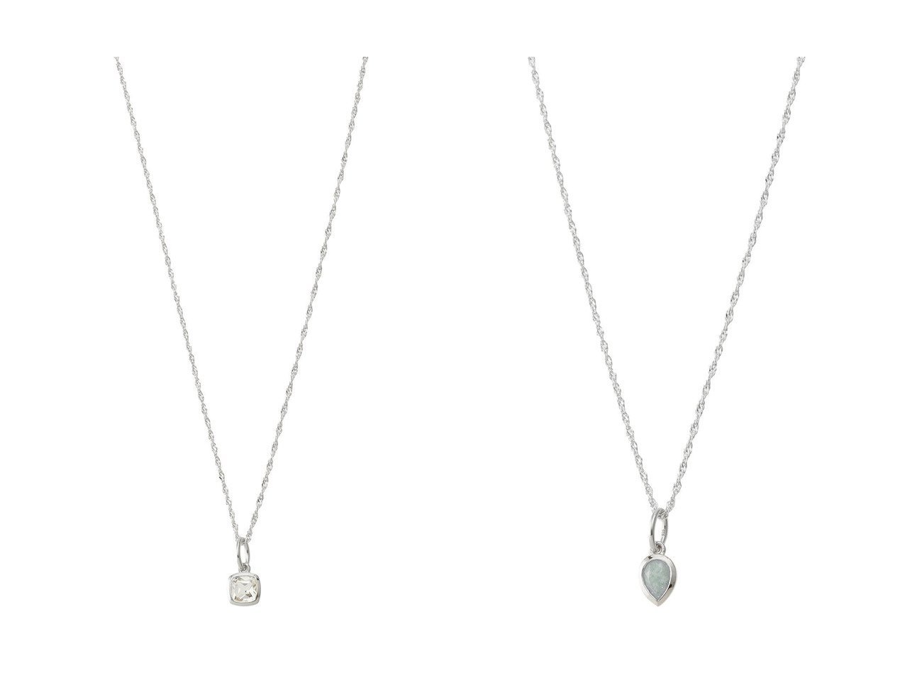 【DAISY LONDON/デイジー ロンドン】のAPRIL-WHITE TOPAZ SLV ネックレス&MARCH-AQUAMARINE SLV ネックレス 【アクセサリー、ジュエリー 人気ファッション通販 コーディネート通販】おすすめ！人気、トレンド、レディースファッションの通販  おすすめ人気トレンドファッション通販アイテム インテリア・キッズ・メンズ・レディースファッション・服の通販 founy(ファニー) 　ファッション　Fashion　レディースファッション　WOMEN　ジュエリー　Jewelry　ネックレス　Necklaces　2025年　2025　2025春夏・S/S　Ss,Spring/Summer,2025　チェーン　Chain　ツイスト　Twist　ネックレス　Necklace　ボックス　Box　夏　Summer　春　Spring　S/S・春夏　Ss・Spring/Summer　ゴールド系　Gold　|ID:crp329100000208953