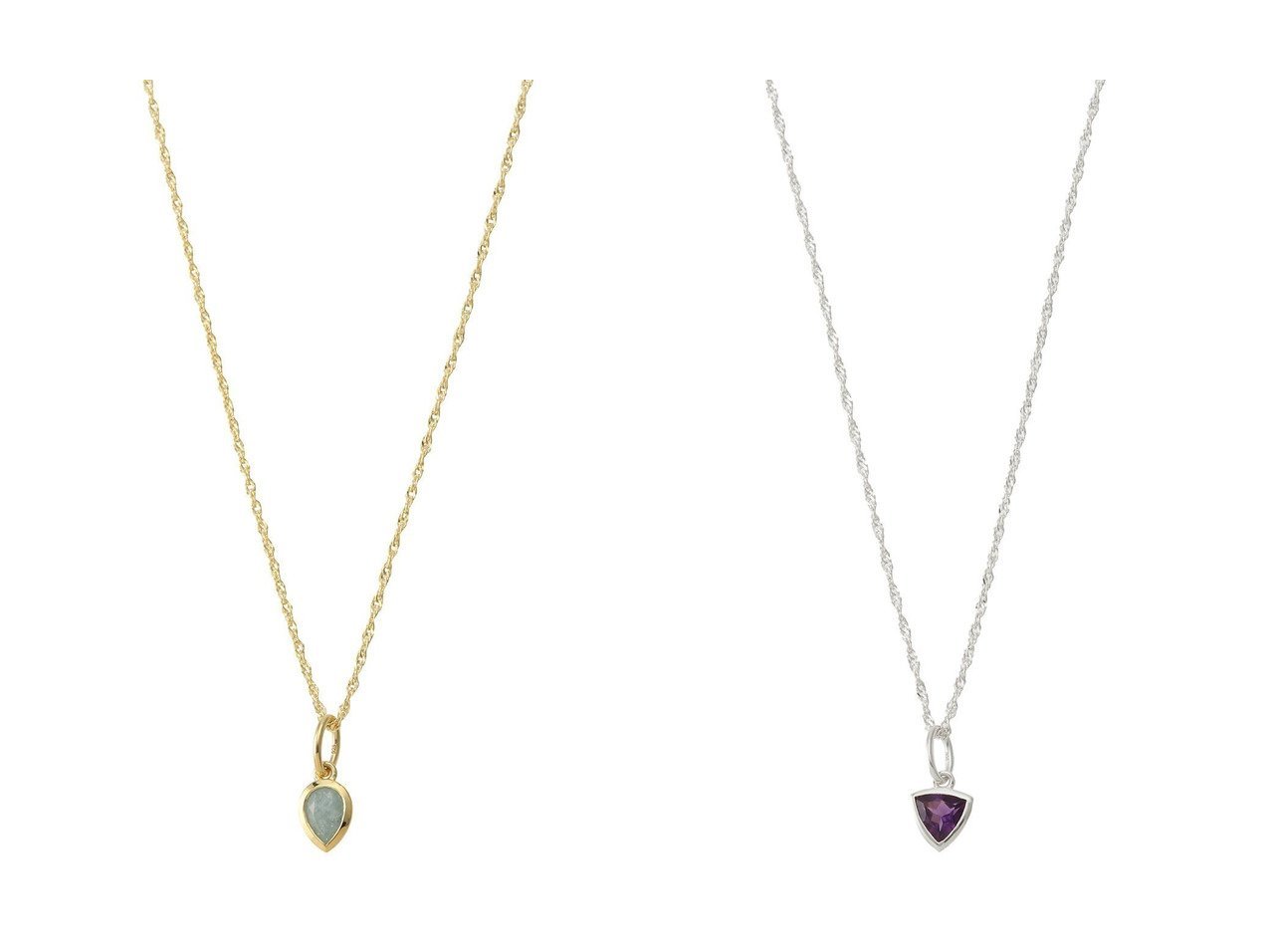 【DAISY LONDON/デイジー ロンドン】のMARCH-AQUAMARINE GP ネックレス&FEB-AMETHYST SLV ネックレス 【アクセサリー、ジュエリー 人気ファッション通販 コーディネート通販】おすすめ！人気、トレンド、レディースファッションの通販  おすすめ人気トレンドファッション通販アイテム インテリア・キッズ・メンズ・レディースファッション・服の通販 founy(ファニー) 　ファッション　Fashion　レディースファッション　WOMEN　ジュエリー　Jewelry　ネックレス　Necklaces　2025年　2025　2025春夏・S/S　Ss,Spring/Summer,2025　チェーン　Chain　ツイスト　Twist　ネックレス　Necklace　ビジネス 仕事 通勤　Business　夏　Summer　春　Spring　S/S・春夏　Ss・Spring/Summer　シルバー系　Silver　ゴールド系　Gold　|ID:crp329100000208954