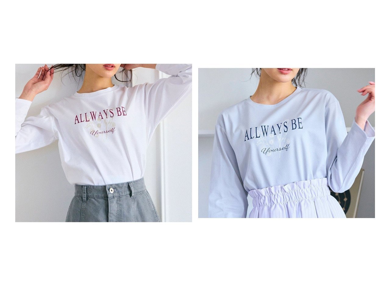 【Feroux/フェルゥ】の【・洗える】メッセージプリント・ロングスリーブTシャツ 【プチプライス、格安、低価格 人気ファッション通販 コーディネート通販】おすすめ！人気、トレンド、レディースファッションの通販  おすすめ人気トレンドファッション通販アイテム インテリア・キッズ・メンズ・レディースファッション・服の通販 founy(ファニー) 　ファッション　Fashion　レディースファッション　WOMEN　トップス・カットソー　Tops/Tshirt　シャツ/ブラウス　Shirts/Blouses　ロング / Tシャツ　T-Shirts　カットソー　Cut and Sewn　NEW・新作・新着・新入荷　New Arrivals　インナー　Inner　カットソー　Cut And Sew　カーディガン　Cardigan　シンプル　Simple　パーカー　Hoodie　フラット　Flat　プリント　Print　夏　Summer　定番　Standard　春　Spring　S/S・春夏　Ss・Spring/Summer　洗える　Washable　ホワイト系　White　ブルー系　Blue　グレー系　Gray　|ID:crp329100000208986