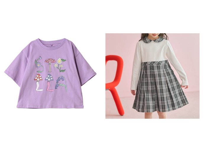 【STELLA McCARTNEY / KIDS/ステラ マッカートニー】の【KIDS】プリントTシャツ&【KUMIKYOKU/組曲 / KIDS】の【110-140㎝】チェックタフタドッキング ワンピース 【KIDS】子供服のおすすめ！人気トレンド・キッズファッションの通販  おすすめ人気トレンドファッション通販アイテム 人気、トレンドファッション・服の通販 founy(ファニー) ファッション Fashion キッズファッション KIDS トップス・カットソー Tops/Tees/Kids ワンピース Dress/Kids 2025年 2025 2025春夏・S/S Ss,Spring/Summer,2025 おすすめ Recommend ギフト プレゼント Gift Present シンプル Simple プリント Print 夏 Summer 春 Spring S/S・春夏 Ss・Spring/Summer |ID:crp329100000209216