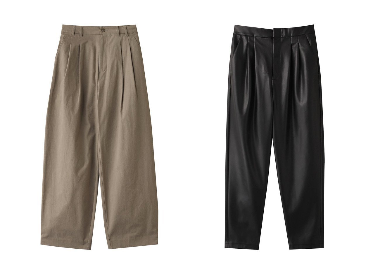 【upper hights/アッパー ハイツ】のRosie シンセティックレザーパンツ&WASHER 2TUCK パンツ 【ECで売れてるランキング上位の人気ファッション通販 コーディネート通販】おすすめ！トレンド、レディースファッションの通販  おすすめ人気トレンドファッション通販アイテム インテリア・キッズ・メンズ・レディースファッション・服の通販 founy(ファニー) 　ファッション　Fashion　レディースファッション　WOMEN　パンツ　Pants　2025年　2025　2025春夏・S/S　Ss,Spring/Summer,2025　テーパード　Tapered　夏　Summer　春　Spring　S/S・春夏　Ss・Spring/Summer　なめらか　Smooth　ブラック系　Black　|ID:crp329100000209319