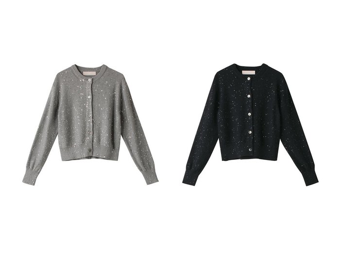 【MARILYN MOON/マリリンムーン】のコットンポリエステルスパングルカーディガン 【ECで売れてるランキング上位の人気ファッション通販 コーディネート通販】おすすめ！トレンド、レディースファッションの通販 おすすめ人気トレンドファッション通販アイテム 人気、トレンドファッション・服の通販 founy(ファニー) ファッション Fashion レディースファッション WOMEN トップス・カットソー Tops/Tshirt ニット Knit Tops カーディガン Cardigans カーディガン Cardigan コンパクト Compact スパンコール Sequins スリーブ Sleeve リュクス Luxe ロング Long A/W・秋冬 Aw・Autumn/Winter・Fw・Fall-Winter |ID:crp329100000209402