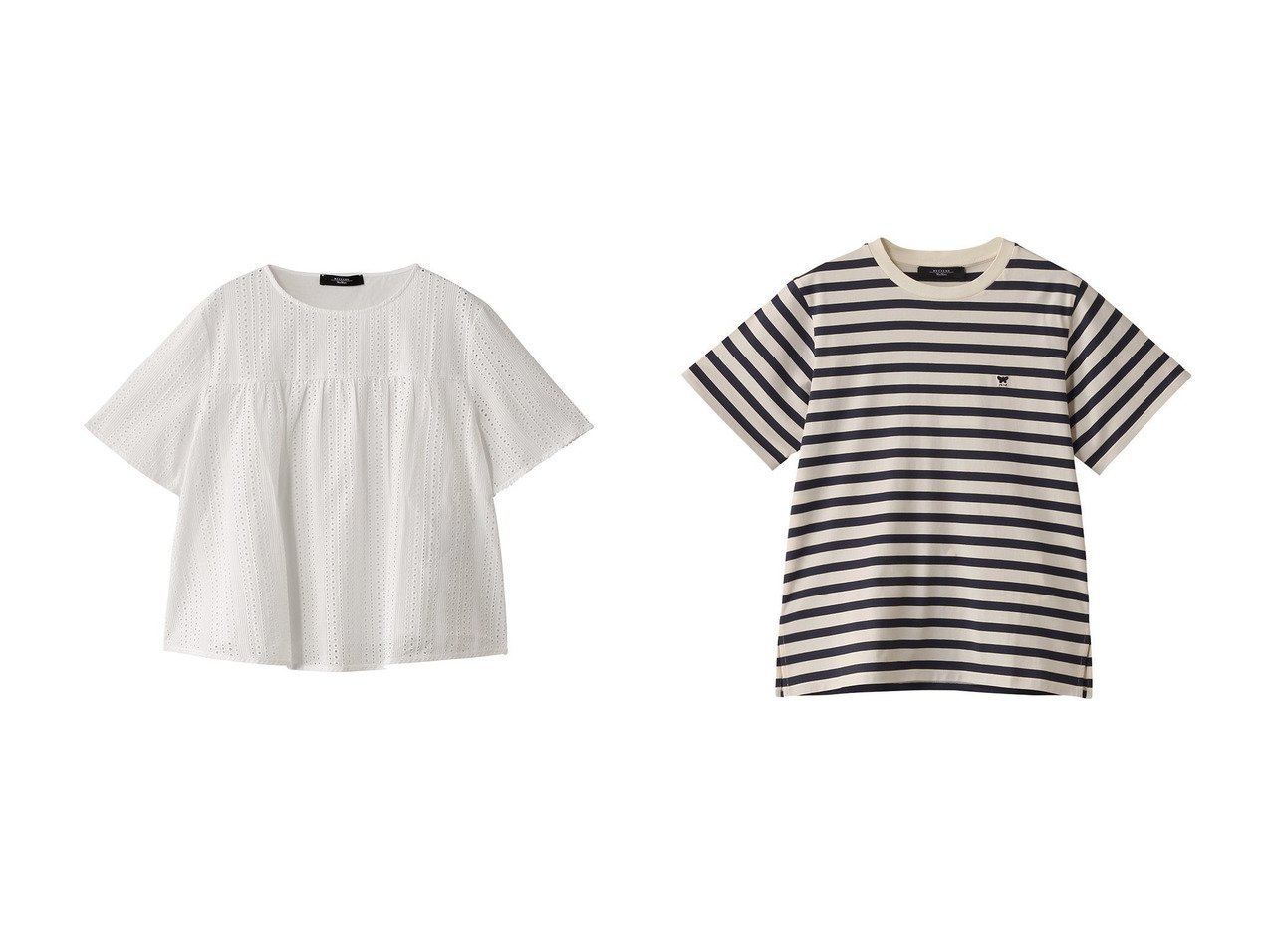 【Max Mara/マックスマーラ】の【Weekend Max Mara】EDITTA コットンポプリン刺しゅうブラウス&【Weekend Max Mara】SATRAPO コットンワンポイントTシャツ 【トップス、カットソー 人気ファッション通販 コーディネート通販】おすすめ！人気、トレンド、レディースファッションの通販 おすすめ人気トレンドファッション通販アイテム インテリア・キッズ・メンズ・レディースファッション・服の通販 founy(ファニー) 　ファッション　Fashion　レディースファッション　WOMEN　トップス・カットソー　Tops/Tshirt　シャツ/ブラウス　Shirts/Blouses　ロング / Tシャツ　T-Shirts　カットソー　Cut and Sewn　2025年　2025　2025春夏・S/S　Ss,Spring/Summer,2025　エレガント 上品　Elegant　ショート　Short　スリーブ　Sleeve　デニム　Denim　フェミニン　Feminine　リラックス　Relax　夏　Summer　春　Spring　S/S・春夏　Ss・Spring/Summer　ホワイト系　White　ブルー系　Blue　|ID:crp329100000209438