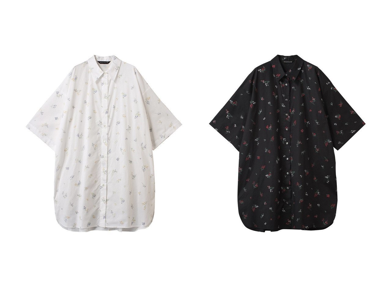 【mizuiro ind/ミズイロ インド】のsmall flower print shirt OP ワンピース 【ワンピース、ドレス】 おすすめ人気トレンドファッション通販アイテム インテリア・キッズ・メンズ・レディースファッション・服の通販 founy(ファニー) 　ファッション　Fashion　レディースファッション　WOMEN　ワンピース　Dress　チュニック　Tunic　2025年　2025　2025春夏・S/S　Ss,Spring/Summer,2025　シンプル　Simple　チュニック　Tunic　リラックス　Relax　夏　Summer　春　Spring　S/S・春夏　Ss・Spring/Summer　ホワイト系　White　ブラック系　Black　|ID:crp329100000209651