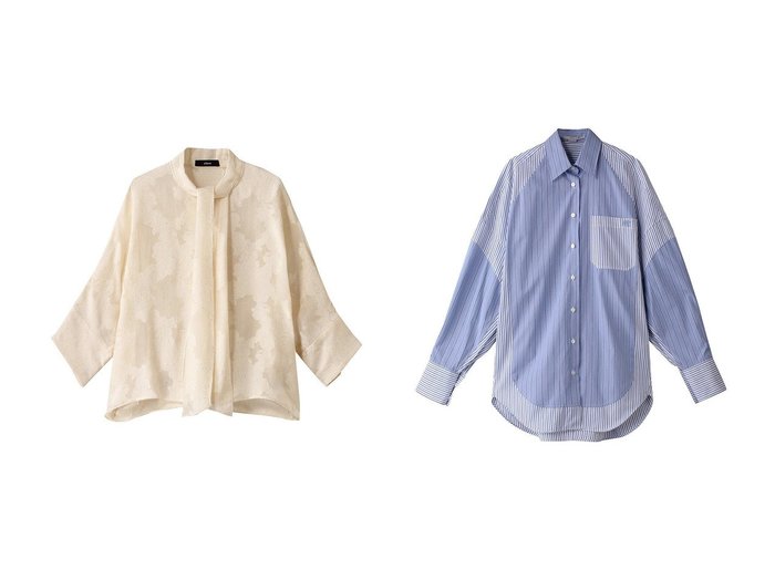 【STELLA McCARTNEY/ステラ マッカートニー】のミックスストライプシャツ&【ebure/エブール】のシアービスジャカード ボウタイブラウス 【トップス、カットソー】 おすすめ人気トレンドファッション通販アイテム 人気、トレンドファッション・服の通販 founy(ファニー) 　ファッション　Fashion　レディースファッション　WOMEN　トップス・カットソー　Tops/Tshirt　シャツ/ブラウス　Shirts/Blouses　2025年　2025　2025春夏・S/S　Ss,Spring/Summer,2025　シアー　Sheer　ショート　Short　ジャカード　Jacquard　スリーブ　Sleeve　デニム　Denim　ドレープ　Drape　ロング　Long　夏　Summer　春　Spring　S/S・春夏　Ss・Spring/Summer　|ID:crp329100000209781