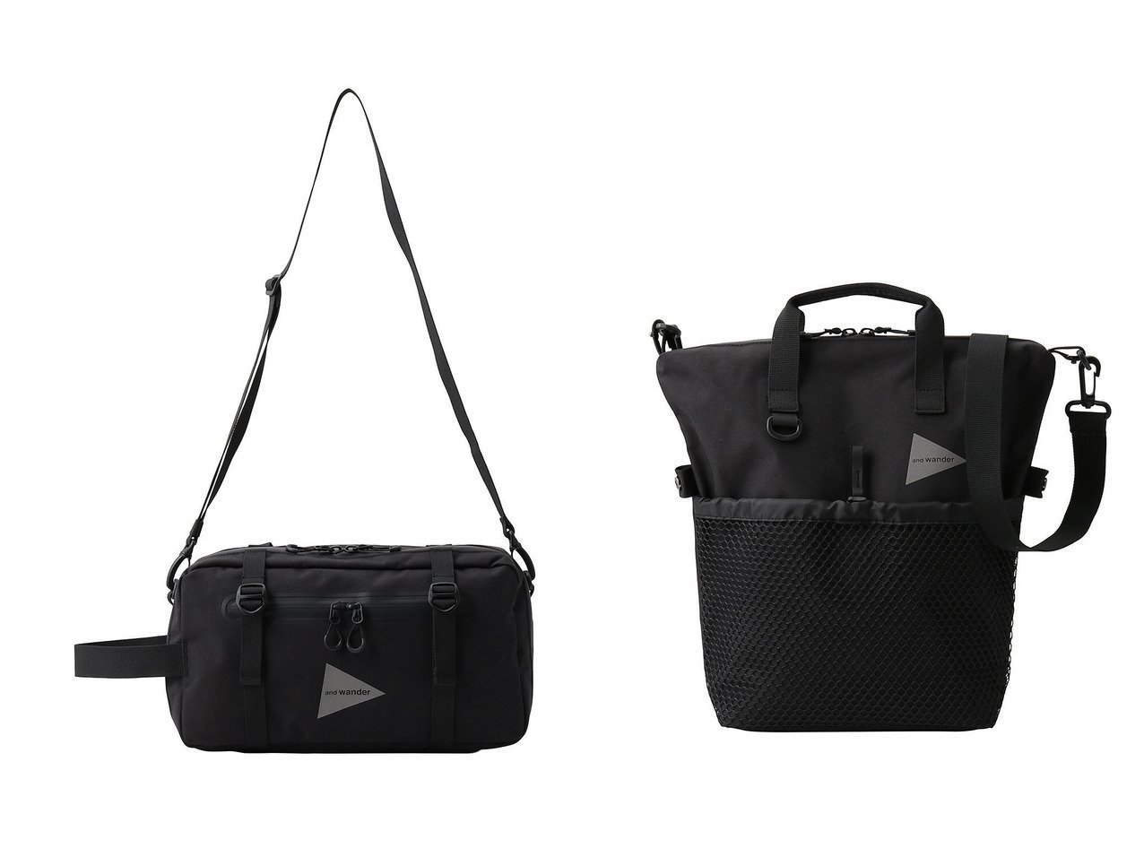 【and wander/アンドワンダー】の【UNISEX】CO tool bag&【UNISEX】CO 2way bag 【バッグ・鞄】 おすすめ人気トレンドファッション通販アイテム インテリア・キッズ・メンズ・レディースファッション・服の通販 founy(ファニー) 　ファッション　Fashion　レディースファッション　WOMEN　バッグ　Bag　2025年　2025　2025春夏・S/S　Ss,Spring/Summer,2025　ユニセックス　Unisex　アウトドア　Outdoor　コンパクト　Compact　ショルダー　Shoulder　ポケット　Pocket　ラップ　Wrap　夏　Summer　春　Spring　S/S・春夏　Ss・Spring/Summer　シンプル　Simple　ハンドバッグ　Handbag　フロント　Front　メッシュ　Mesh　軽量　Lightweight　ブラック系　Black　|ID:crp329100000209783