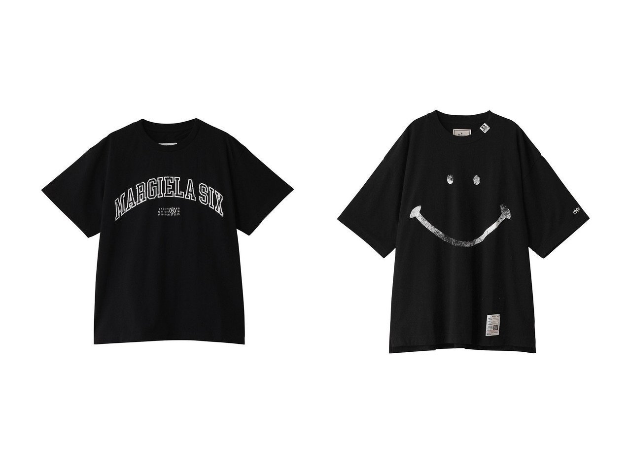 【Maison MIHARA YASUHIRO / MEN/メゾン ミハラヤスヒロ】の【MEN】SMILY FACEプリントTシャツ&【MM6 Maison Margiela / MEN/エムエムシックス メゾンマルジェラ】の【MEN】Tシャツ 【MEN　メンズファッション通販】 おすすめ人気トレンドファッション通販アイテム インテリア・キッズ・メンズ・レディースファッション・服の通販 founy(ファニー) 　ファッション　Fashion　メンズファッション　MEN　トップス・カットソー　Tops/Tshirt/Men　シャツ　Shirts　2025年　2025　2025春夏・S/S　Ss,Spring/Summer,2025　ショート　Short　スリーブ　Sleeve　フロント　Front　ボトム　Bottom　夏　Summer　春　Spring　S/S・春夏　Ss・Spring/Summer　ホワイト系　White　ブラック系　Black　|ID:crp329100000209855