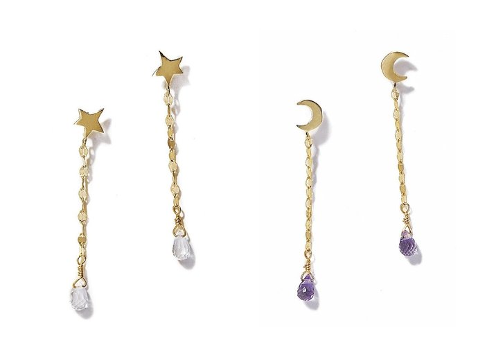 【les bonbon/ルボンボン】のstarlight ピアス&moonlight ピアス 【アクセサリー、ジュエリー】 おすすめ人気トレンドファッション通販アイテム 人気、トレンドファッション・服の通販 founy(ファニー) ファッション Fashion レディースファッション WOMEN ジュエリー Jewelry リング Rings イヤリング Earrings イヤリング Earrings チェーン Chain モチーフ Motif 定番 Standard |ID:crp329100000210096