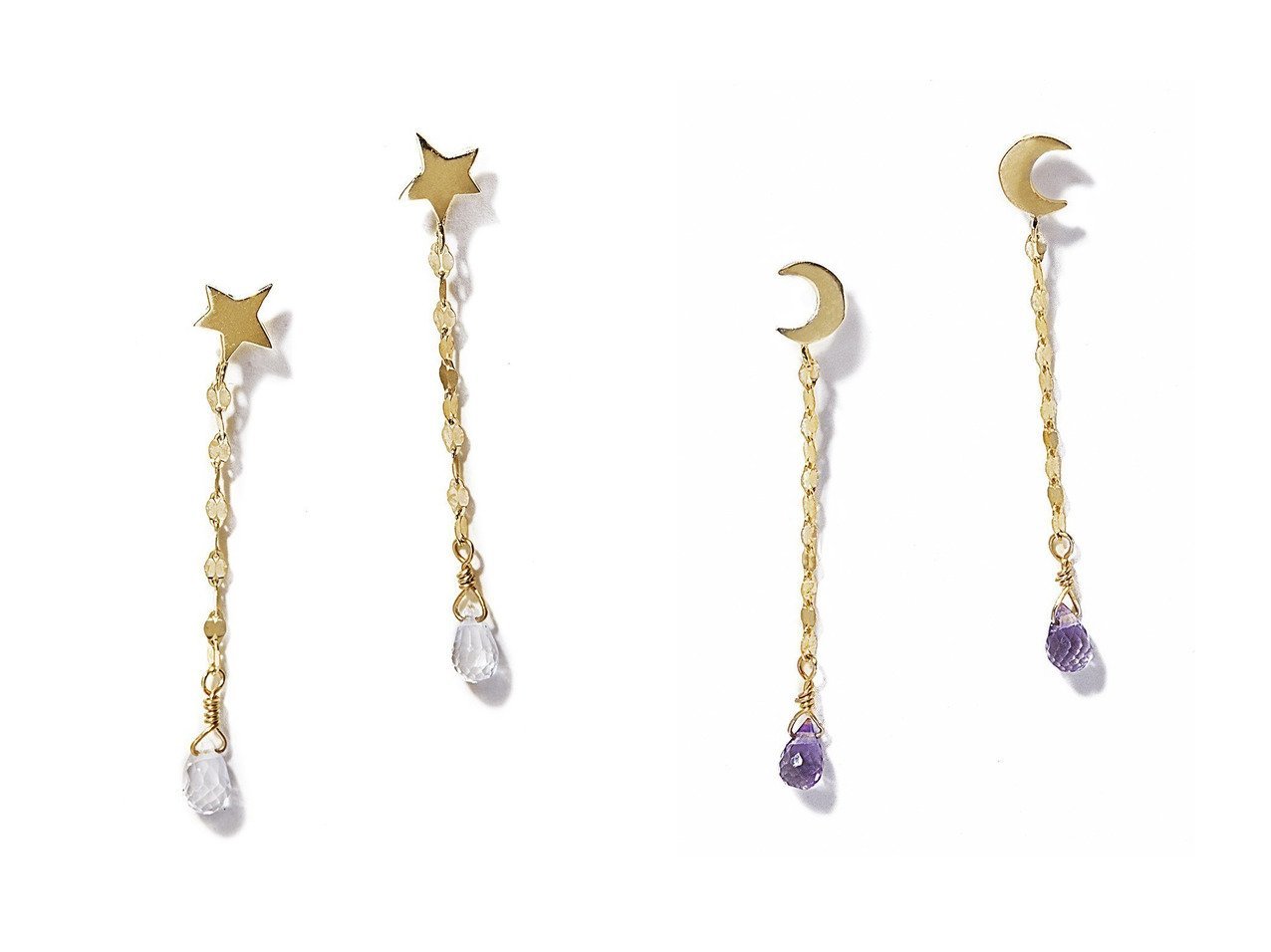 【les bonbon/ルボンボン】のstarlight ピアス&moonlight ピアス 【アクセサリー、ジュエリー】 おすすめ人気トレンドファッション通販アイテム インテリア・キッズ・メンズ・レディースファッション・服の通販 founy(ファニー) 　ファッション　Fashion　レディースファッション　WOMEN　ジュエリー　Jewelry　リング　Rings　イヤリング　Earrings　イヤリング　Earrings　チェーン　Chain　モチーフ　Motif　定番　Standard　シルバー系　Silver　|ID:crp329100000210096