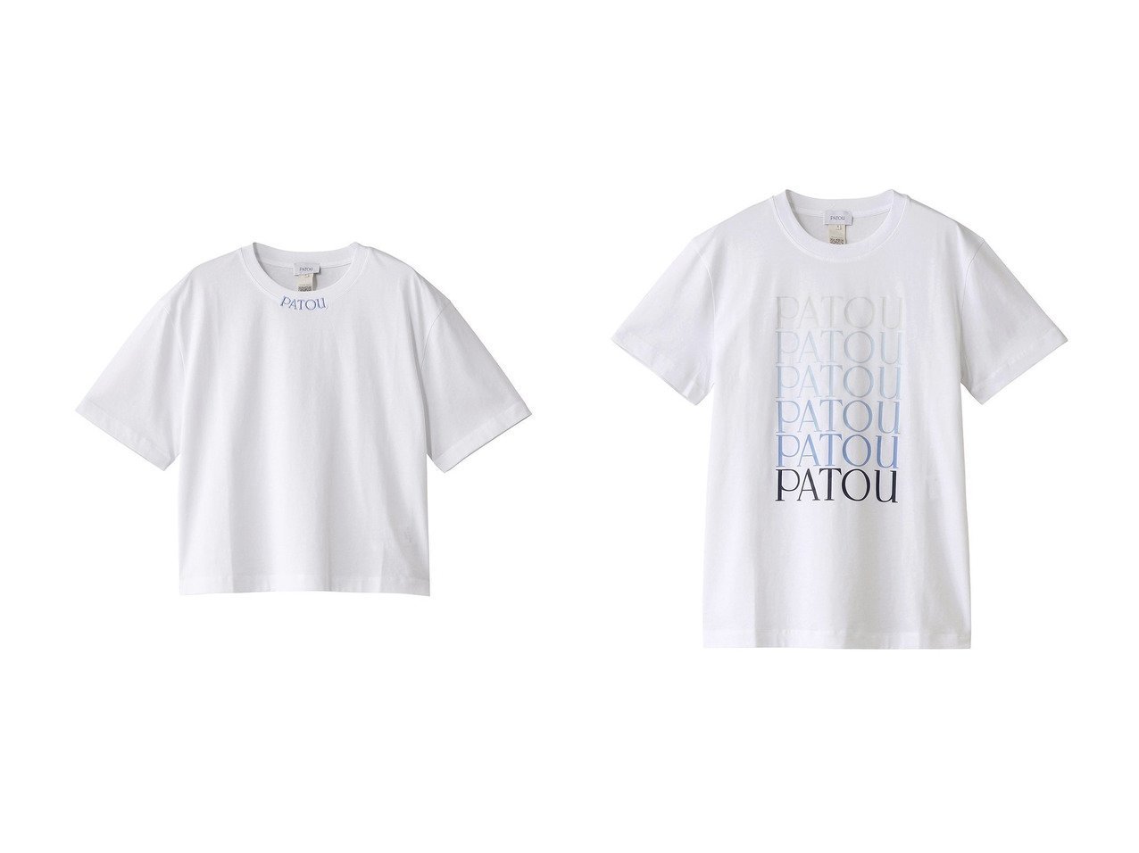 【PATOU/パトゥ】のPATOU カラークロップドTシャツ&PATOU PATOU ロゴTシャツ 【トップス、カットソー】 おすすめ人気トレンドファッション通販アイテム インテリア・キッズ・メンズ・レディースファッション・服の通販 founy(ファニー) 　ファッション　Fashion　レディースファッション　WOMEN　トップス・カットソー　Tops/Tshirt　シャツ/ブラウス　Shirts/Blouses　ロング / Tシャツ　T-Shirts　カットソー　Cut and Sewn　2025年　2025　2025春夏・S/S　Ss,Spring/Summer,2025　コンパクト　Compact　ショート　Short　スリーブ　Sleeve　トレンド　Trend　フロント　Front　ボトム　Bottom　ワイド　Wide　夏　Summer　春　Spring　S/S・春夏　Ss・Spring/Summer　無地　Plain Color　グラデーション　Gradation　プリント　Print　ホワイト系　White　ブラック系　Black　レッド系　Red　|ID:crp329100000210118