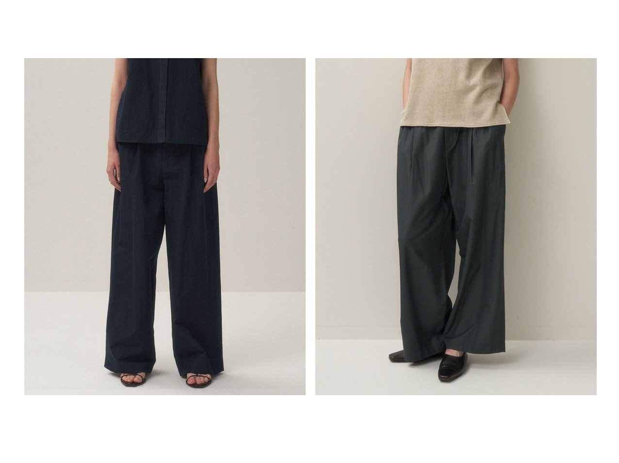 【ATON/エイトン】のSILK LINEN SHANTUNG ツータックパンツ&SILK TROPICAL イージーワイドパンツ 【パンツ】 おすすめ人気トレンドファッション通販アイテム インテリア・キッズ・メンズ・レディースファッション・服の通販 founy(ファニー) 　ファッション　Fashion　レディースファッション　WOMEN　パンツ　Pants　NEW・新作・新着・新入荷　New Arrivals　ギャザー　Gather　シルク　Silk　ストレート　Straight　夏　Summer　春　Spring　S/S・春夏　Ss・Spring/Summer　グレー系　Gray　ベージュ系　Beige　|ID:crp329100000210164