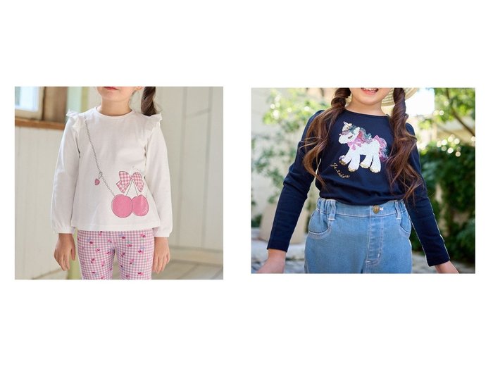 【any FAM / KIDS/エニファム】の【WEB限定】7days プリント 長袖Tシャツ&ミラクルスパンコール長袖Tシャツ 【子供服、キッズファッション通販】  おすすめ人気トレンドファッション通販アイテム インテリア・キッズ・メンズ・レディースファッション・服の通販 founy(ファニー) https://founy.com/ ファッション Fashion キッズファッション KIDS トップス・カットソー Tops/Tees/Kids 春 Spring カットソー Cut And Sew 長袖 Long Sleeve プリント Print ポケット Pocket A/W・秋冬 Aw・Autumn/Winter・Fw・Fall-Winter S/S・春夏 Ss・Spring/Summer NEW・新作・新着・新入荷 New Arrivals プチプライス・低価格 Affordable おすすめ Recommend 夏 Summer スパンコール Sequins パターン Pattern モチーフ Motif 定番 Standard |ID:crp329100000210223