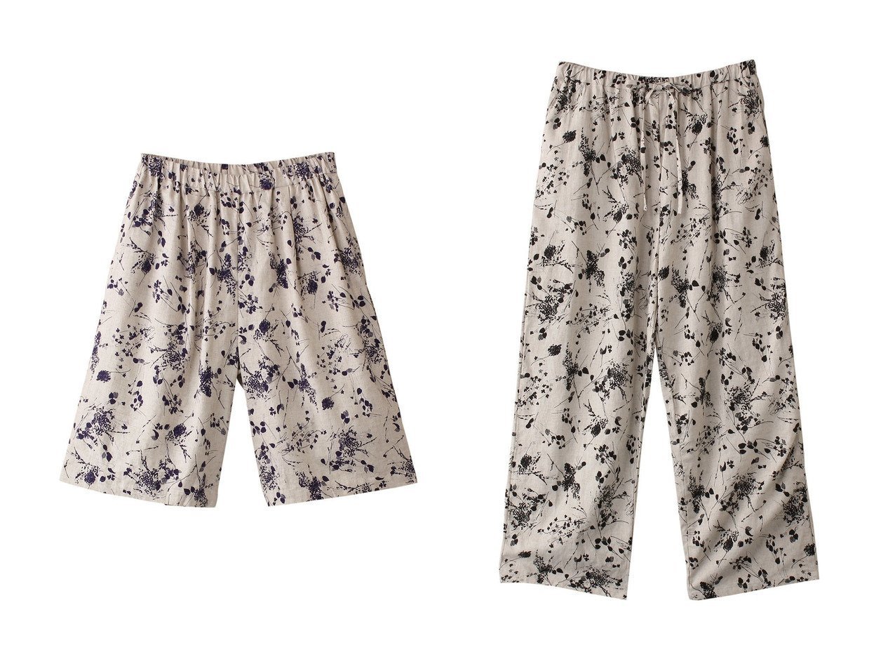 【mizuiro ind/ミズイロ インド】のrayon linen print short PT パンツ&rayon linen print easy PT パンツ 【パンツ】 おすすめ人気トレンドファッション通販アイテム インテリア・キッズ・メンズ・レディースファッション・服の通販 founy(ファニー) 　ファッション　Fashion　レディースファッション　WOMEN　パンツ　Pants　ハーフ / ショートパンツ　Short Pants　2025年　2025　2025春夏・S/S　Ss,Spring/Summer,2025　おすすめ　Recommend　ショート　Short　ハーフ　Half　プリント　Print　モダン　Modern　モノトーン　Monotone　リネン　Linen　リラックス　Relax　ワイド　Wide　夏　Summer　春　Spring　S/S・春夏　Ss・Spring/Summer　パープル系　Purple　ブラック系　Black　|ID:crp329100000210298