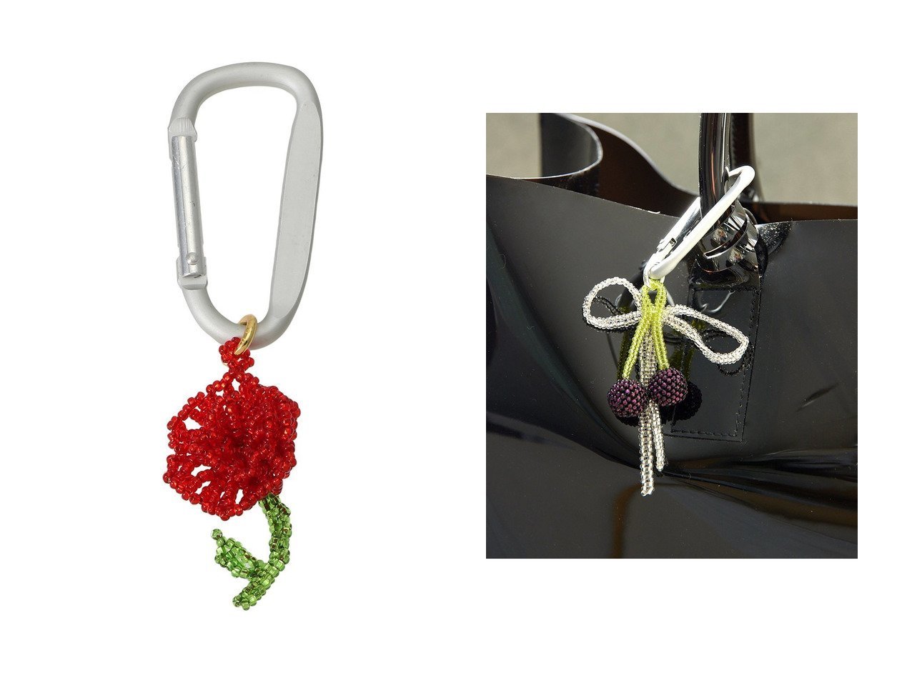 【Whim Gazette/ウィムガゼット】の【Pura Utz】Cherry Bow Carabiner&【Pura Utz】Rose Carabiner 【アクセサリー、ジュエリー】 おすすめ人気トレンドファッション通販アイテム インテリア・キッズ・メンズ・レディースファッション・服の通販 founy(ファニー) 　ファッション　Fashion　レディースファッション　WOMEN　2025年　2025　2025春夏・S/S　Ss,Spring/Summer,2025　ギフト プレゼント　Gift Present　シンプル　Simple　チャーム　Charm　モチーフ　Motif　ラップ　Wrap　ローズ　Rose　夏　Summer　春　Spring　S/S・春夏　Ss・Spring/Summer　軽量　Lightweight　ガラス　Glass　チェリー　Cherry　ハンド　Hand　ボトム　Bottom　リボン　Ribbon　ループ　Loop　おすすめ　Recommend　ゴールド系　Gold　|ID:crp329100000210328