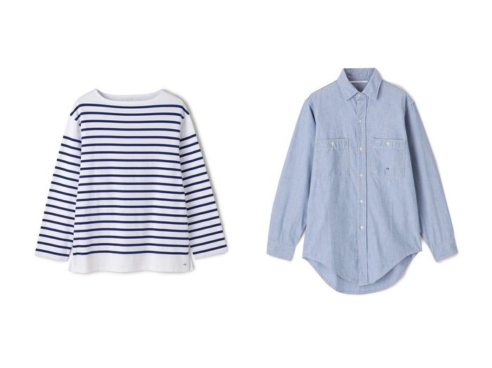 【J.B. ATTIRE/ジェービーアタイア】のCHAMB RY BASQUE SHIRT&RIVIERA CHAMBRAY SHIRT 【トップス、カットソー】 おすすめ人気トレンドファッション通販アイテム インテリア・キッズ・メンズ・レディースファッション・服の通販 founy(ファニー) https://founy.com/ ファッション Fashion レディースファッション WOMEN トップス・カットソー Tops/Tshirt シャツ/ブラウス Shirts/Blouses ロング / Tシャツ T-Shirts カットソー Cut and Sewn 2025年 2025 2025春夏・S/S Ss,Spring/Summer,2025 スリーブ Sleeve バスク Basque バランス Balance ボーダー Border ロング Long 夏 Summer 春 Spring S/S・春夏 Ss・Spring/Summer |ID:crp329100000210330