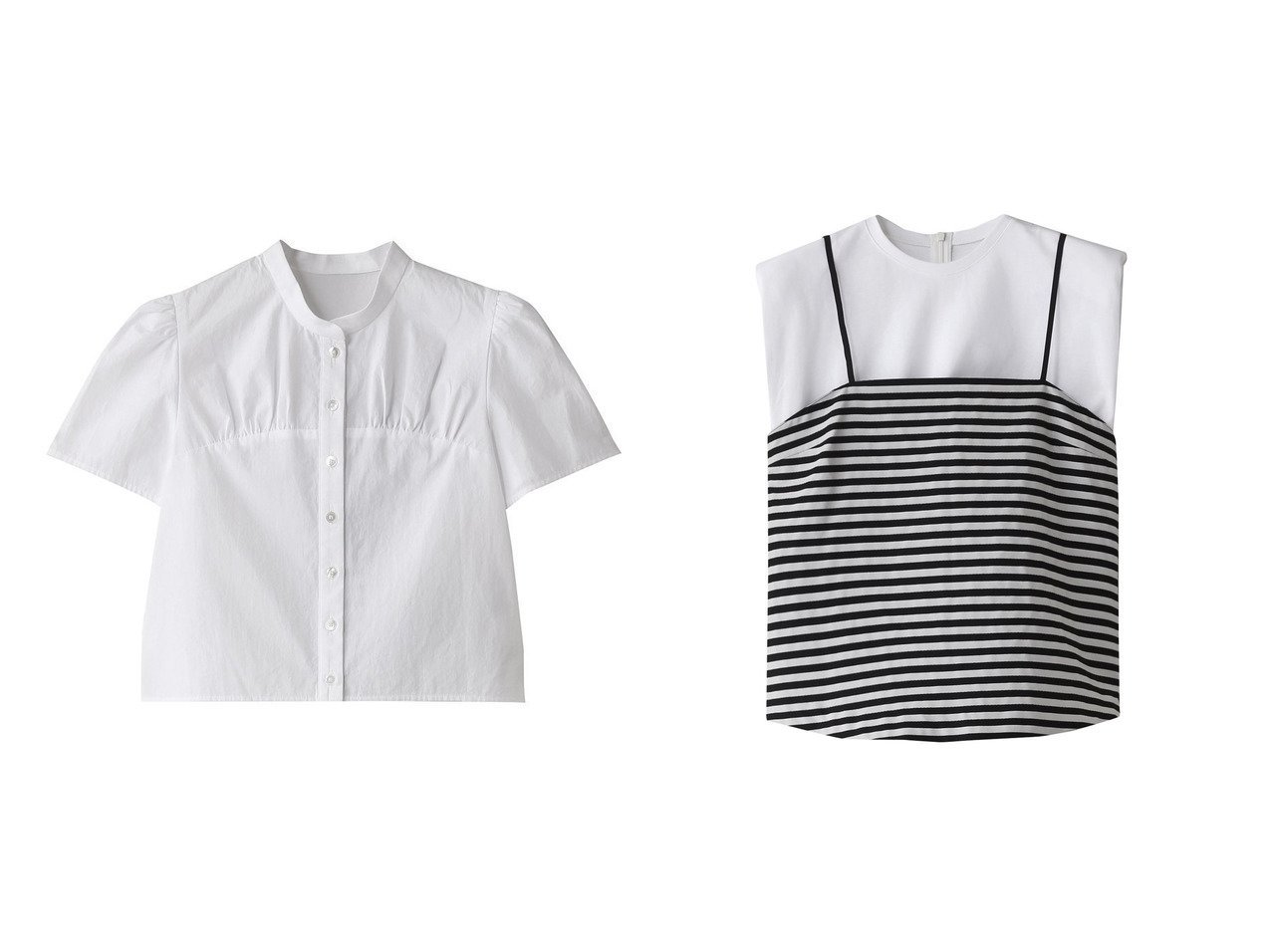 【BORDERS at BALCONY/ボーダーズ アット バルコニー】の2wayキャミレイヤードTシャツ&バックボーダーシャツ 【トップス、カットソー】 おすすめ人気トレンドファッション通販アイテム インテリア・キッズ・メンズ・レディースファッション・服の通販 founy(ファニー) 　ファッション　Fashion　レディースファッション　WOMEN　トップス・カットソー　Tops/Tshirt　シャツ/ブラウス　Shirts/Blouses　バッグ　Bag　キャミソール / ノースリーブ　No Sleeves　ロング / Tシャツ　T-Shirts　カットソー　Cut and Sewn　2025年　2025　2025春夏・S/S　Ss,Spring/Summer,2025　コンパクト　Compact　ショート　Short　スリーブ　Sleeve　ボーダー　Border　マキシ　Maxi　ワイド　Wide　夏　Summer　春　Spring　S/S・春夏　Ss・Spring/Summer　ホワイト系　White　ブラック系　Black　|ID:crp329100000210426