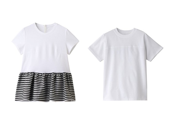 【BORDERS at BALCONY/ボーダーズ アット バルコニー】のペプラムTシャツ&バックフリルTシャツ 【トップス、カットソー】 おすすめ人気トレンドファッション通販アイテム 人気、トレンドファッション・服の通販 founy(ファニー) ファッション Fashion レディースファッション WOMEN トップス・カットソー Tops/Tshirt シャツ/ブラウス Shirts/Blouses ロング / Tシャツ T-Shirts カットソー Cut and Sewn 2025年 2025 2025春夏・S/S Ss,Spring/Summer,2025 ショート Short シンプル Simple ジャージ Jersey スリーブ Sleeve フェミニン Feminine フリル Frills ペプラム Peplum ボーダー Border 夏 Summer 定番 Standard 春 Spring S/S・春夏 Ss・Spring/Summer |ID:crp329100000210427