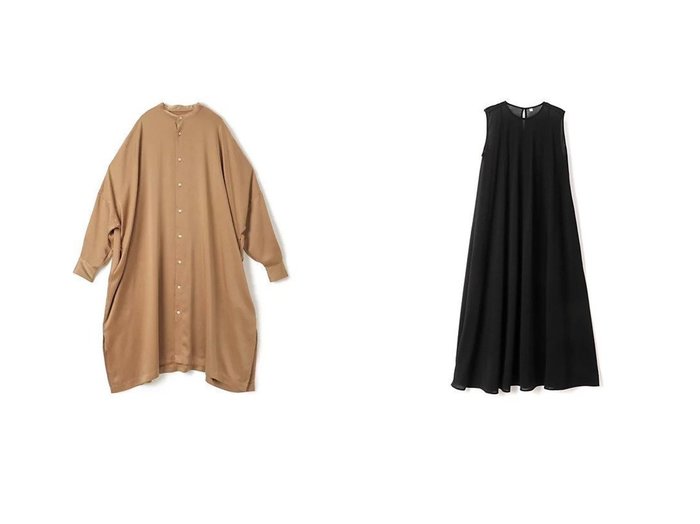 【Kech Les Essentiels/ケシュルエッセンシャル】のBAND COLLAR SHIRTS DRESS&【HAKUJI/ハクジ】のTwist jersey sheer dress 【ワンピース、ドレス】 おすすめ人気トレンドファッション通販アイテム 人気、トレンドファッション・服の通販 founy(ファニー) ファッション Fashion レディースファッション WOMEN トップス・カットソー Tops/Tshirt シャツ/ブラウス Shirts/Blouses ワンピース Dress ドレス Party Dresses ドレス Dress ドレープ Drape 洗える Washable |ID:crp329100000210613