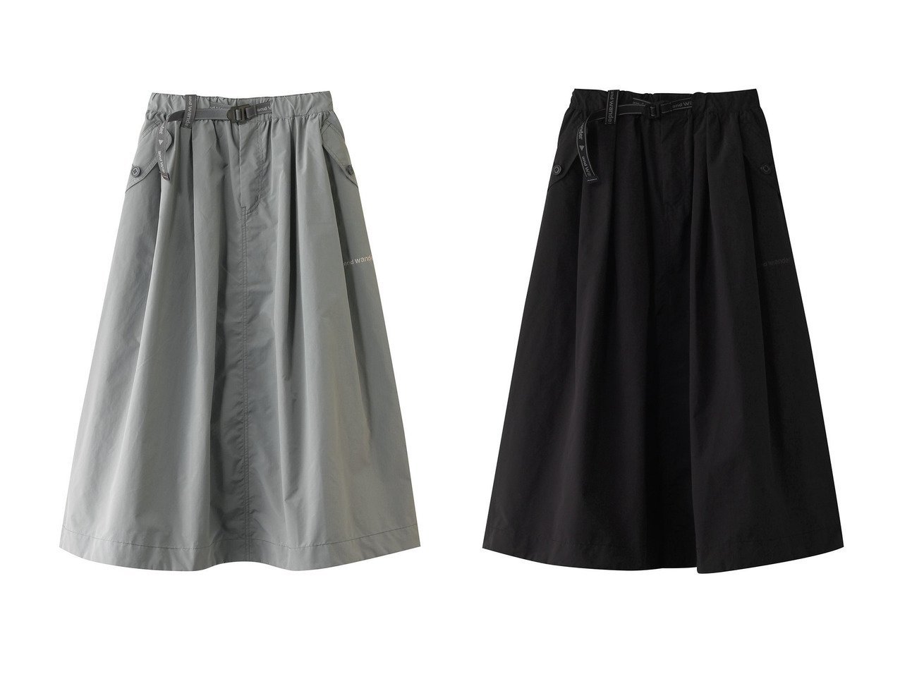 【and wander/アンドワンダー】のoversized cargo skirt (W) 【スカート】 おすすめ人気トレンドファッション通販アイテム インテリア・キッズ・メンズ・レディースファッション・服の通販 founy(ファニー) 　ファッション　Fashion　レディースファッション　WOMEN　スカート　Skirt　ロングスカート　Long Skirt　2025年　2025　2025春夏・S/S　Ss,Spring/Summer,2025　アウトドア　Outdoor　スポーティ　Sporty　ロング　Long　ワイド　Wide　夏　Summer　春　Spring　S/S・春夏　Ss・Spring/Summer　ブラック系　Black　|ID:crp329100000211196