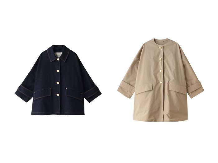 【MACKINTOSH/マッキントッシュ】のHUMBIE デニムジャケット&HUMBIE はっ水ポリエステル ノーカラー メタルボタン ロングコート 【コート、ジャケット】 おすすめ人気トレンドファッション通販アイテム 人気、トレンドファッション・服の通販 founy(ファニー) 　ファッション　Fashion　レディースファッション　WOMEN　アウター　Coat Outerwear　ジャケット　Jackets　デニムジャケット　Denim Jackets　コート　Coats　2025年　2025　2025春夏・S/S　Ss,Spring/Summer,2025　シンプル　Simple　ジャケット　Jacket　デニム　Denim　夏　Summer　春　Spring　S/S・春夏　Ss・Spring/Summer　|ID:crp329100000211269