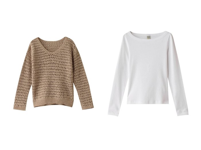 【allureville/アルアバイル】のテープヤーンハンドニットプルオーバー&【FLORE FLORE】 STEFFI LONG SLEEVE 【トップス、カットソー】 おすすめ人気トレンドファッション通販アイテム 人気、トレンドファッション・服の通販 founy(ファニー) 　ファッション　Fashion　レディースファッション　WOMEN　トップス・カットソー　Tops/Tshirt　ニット　Knit Tops　プルオーバー　Pullover　シャツ/ブラウス　Shirts/Blouses　ロング / Tシャツ　T-Shirts　カットソー　Cut and Sewn　2025年　2025　2025春夏・S/S　Ss,Spring/Summer,2025　キャミ　Cami　タンク　Tank　タートルネック　Turtleneck　リボン　Ribbon　夏　Summer　春　Spring　S/S・春夏　Ss・Spring/Summer　|ID:crp329100000211452