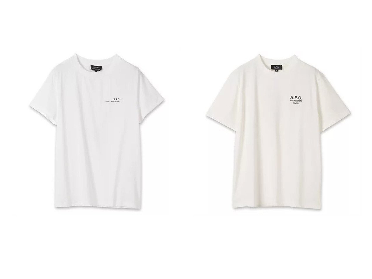 【A.P.C./アーペーセー】のT-SHIRT STANDARD ITEM&T-SHIRT STANDARD RUE MADAME 【トップス、カットソー】 おすすめ人気トレンドファッション通販アイテム インテリア・キッズ・メンズ・レディースファッション・服の通販 founy(ファニー) 　ファッション　Fashion　レディースファッション　WOMEN　トップス・カットソー　Tops/Tshirt　シャツ/ブラウス　Shirts/Blouses　ロング / Tシャツ　T-Shirts　シンプル　Simple　ジャケット　Jacket　ジャージー　Jersey　バランス　Balance　定番　Standard　洗える　Washable　ホワイト系　White　ブラック系　Black　ブルー系　Blue　|ID:crp329100000211472