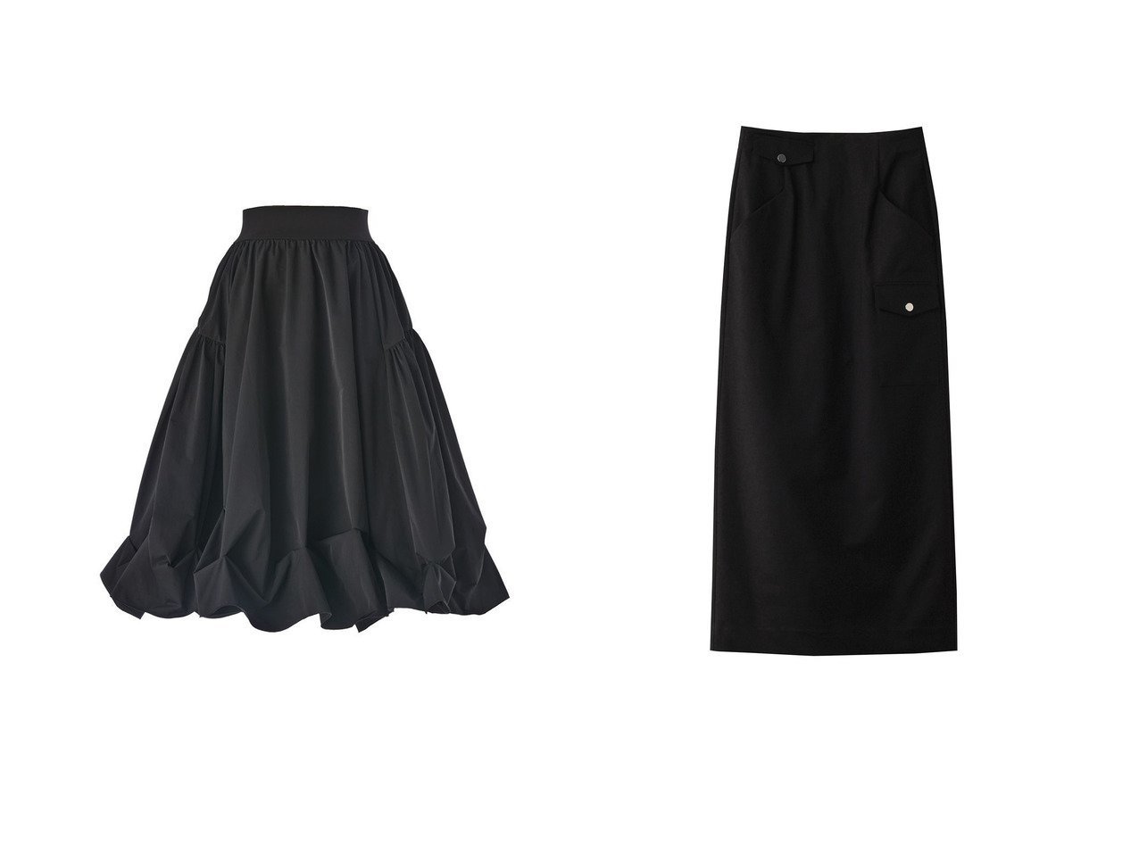 【CINOH/チノ】のダブルクロースタイトスカート&【DAISY LIN/デイジーリン】のSkirt Luxe noir 【スカート】 おすすめ人気トレンドファッション通販アイテム インテリア・キッズ・メンズ・レディースファッション・服の通販 founy(ファニー) 　ファッション　Fashion　レディースファッション　WOMEN　スカート　Skirt　ロングスカート　Long Skirt　おすすめ　Recommend　ウォッシャブル　Washable　ギャザー　Gather　ストレッチ　Stretch　タフタ　Taffeta　パーティ　Party　ラグジュアリー　Luxury　ランダム　Random　エレガント 上品　Elegant　人気　Popularity　NEW・新作・新着・新入荷　New Arrivals　2025年　2025　2025春夏・S/S　Ss,Spring/Summer,2025　コンパクト　Compact　ダブル　Double　ロング　Long　夏　Summer　春　Spring　S/S・春夏　Ss・Spring/Summer　ブラック系　Black　|ID:crp329100000211708