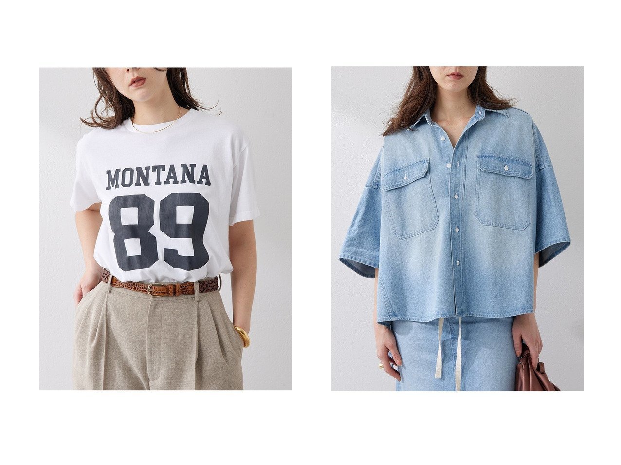 【Whim Gazette/ウィムガゼット】のナンバリングTシャツ&DENIMドルマンシャツ 【トップス、カットソー】 おすすめ人気トレンドファッション通販アイテム インテリア・キッズ・メンズ・レディースファッション・服の通販 founy(ファニー) 　ファッション　Fashion　レディースファッション　WOMEN　トップス・カットソー　Tops/Tshirt　シャツ/ブラウス　Shirts/Blouses　ロング / Tシャツ　T-Shirts　カットソー　Cut and Sewn　インナー　Inner　ヴィンテージ　Vintage　春　Spring　カットソー　Cut And Sew　コンパクト　Compact　ショート　Short　ジャケット　Jacket　スマート　Smart　スリーブ　Sleeve　トレンド　Trend　ブライト　Bright　プリント　Print　ベーシック　Basic　ボトム　Bottom　リアル　Real　ロング　Long　S/S・春夏　Ss・Spring/Summer　夏　Summer　2025年　2025　2025春夏・S/S　Ss,Spring/Summer,2025　ホワイト系　White　ブルー系　Blue　オレンジ系　Orange　|ID:crp329100000211836