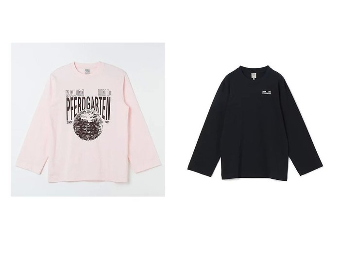 【BAUM UND PFERDGARTEN/バウムウンドヘルガーデン】のロゴTシャツ ハッピーPINKアイテム【ECで売れてるランキング上位の人気レディースファッションの通販】  おすすめ人気トレンドファッション通販アイテム インテリア・キッズ・メンズ・レディースファッション・服の通販 founy(ファニー) https://founy.com/ ファッション Fashion レディースファッション WOMEN トップス・カットソー Tops/Tshirt シャツ/ブラウス Shirts/Blouses ロング / Tシャツ T-Shirts コレクション Collection プリント Print リラックス Relax 洗える Washable |ID:crp329100000211924