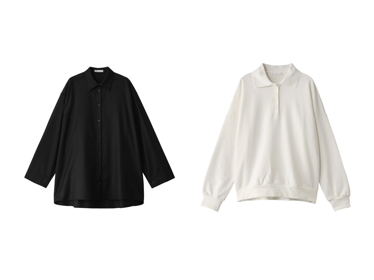 【THE ROW/ザ ロウ】のCAROLINE SHIRT&CORZAS TOP おすすめ人気トレンドファッション通販アイテム インテリア・キッズ・メンズ・レディースファッション・服の通販 founy(ファニー) 　ファッション　Fashion　レディースファッション　WOMEN　トップス・カットソー　Tops/Tshirt　シャツ/ブラウス　Shirts/Blouses　ポロシャツ　Polo Shirts　2025年　2025　2025春夏・S/S　Ss,Spring/Summer,2025　スリーブ　Sleeve　ポロシャツ　Polo Shirt　ロング　Long　夏　Summer　春　Spring　S/S・春夏　Ss・Spring/Summer　ブラック系　Black　|ID:crp329100000211988