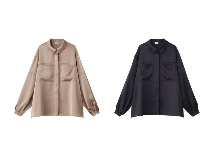 【MANOF/マノフ】のOUT POCKET SATIN SHIRTS シャツ/ブラウス 【ECで売れてるランキング上位の人気レディースファッションの通販 / Popular clothes】 おすすめ人気トレンドファッション通販アイテム 人気、トレンドファッション・服の通販 founy(ファニー) ファッション Fashion レディースファッション WOMEN トップス・カットソー Tops/Tshirt シャツ/ブラウス Shirts/Blouses おすすめ Recommend サテン Satin スリーブ Sleeve ハイネック High Neck ロング Long エレガント 上品 Elegant |ID:crp329100000212090