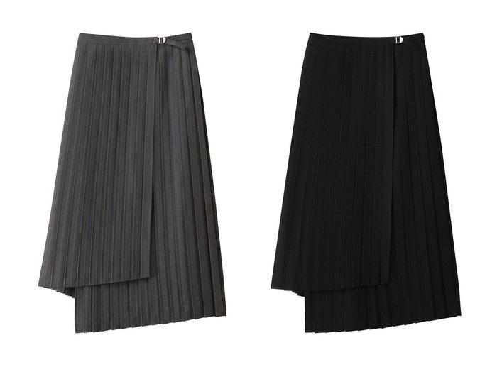 【MIDIUMISOLID/ミディウミソリッド】のasymmetry hem wrap pleats SK.S スカート 【スカート】 おすすめ人気トレンドファッション通販アイテム 人気、トレンドファッション・服の通販 founy(ファニー) 　ファッション　Fashion　レディースファッション　WOMEN　スカート　Skirt　ロングスカート　Long Skirt　2025年　2025　2025春夏・S/S　Ss,Spring/Summer,2025　アシンメトリー　Asymmetry　エレガント 上品　Elegant　プリーツ　Pleats　ヘムライン　Hemline　ロング　Long　夏　Summer　春　Spring　S/S・春夏　Ss・Spring/Summer　|ID:crp329100000212225