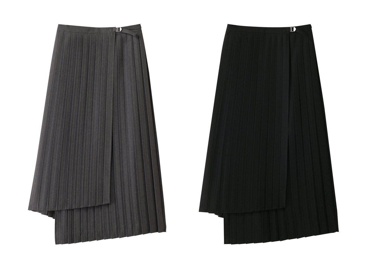 【MIDIUMISOLID/ミディウミソリッド】のasymmetry hem wrap pleats SK.S スカート 【スカート】 おすすめ人気トレンドファッション通販アイテム インテリア・キッズ・メンズ・レディースファッション・服の通販 founy(ファニー) 　ファッション　Fashion　レディースファッション　WOMEN　スカート　Skirt　ロングスカート　Long Skirt　2025年　2025　2025春夏・S/S　Ss,Spring/Summer,2025　アシンメトリー　Asymmetry　エレガント 上品　Elegant　プリーツ　Pleats　ヘムライン　Hemline　ロング　Long　夏　Summer　春　Spring　S/S・春夏　Ss・Spring/Summer　グレー系　Gray　ブラック系　Black　|ID:crp329100000212225