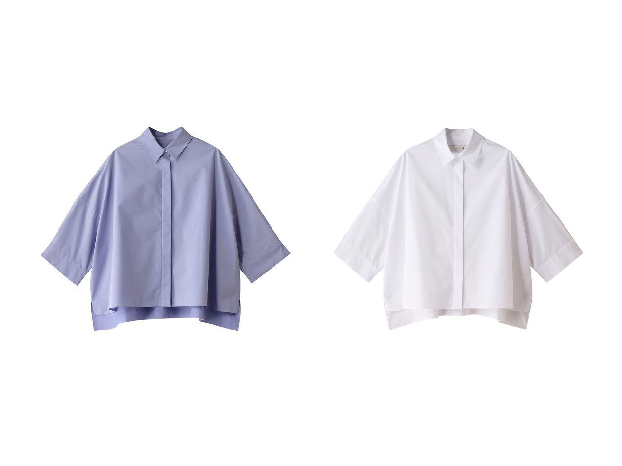 【MACKINTOSH/マッキントッシュ】のWHITELEY 7分袖シャツ 【ECで人気ランキング上位のおすすめ!レディースファッション通販 / Popular clothes】  おすすめ人気トレンドファッション通販アイテム インテリア・キッズ・メンズ・レディースファッション・服の通販 founy(ファニー) 　ファッション　Fashion　レディースファッション　WOMEN　トップス・カットソー　Tops/Tshirt　シャツ/ブラウス　Shirts/Blouses　2025年　2025　2025春夏・S/S　Ss,Spring/Summer,2025　ショルダー　Shoulder　ショート　Short　スリーブ　Sleeve　センター　Center　ドロップ　Drop　ファブリック　Fabric　フォルム　Form　ワイド　Wide　エレガント 上品　Elegant　夏　Summer　春　Spring　S/S・春夏　Ss・Spring/Summer　ホワイト系　White　ブルー系　Blue　|ID:crp329100000212298