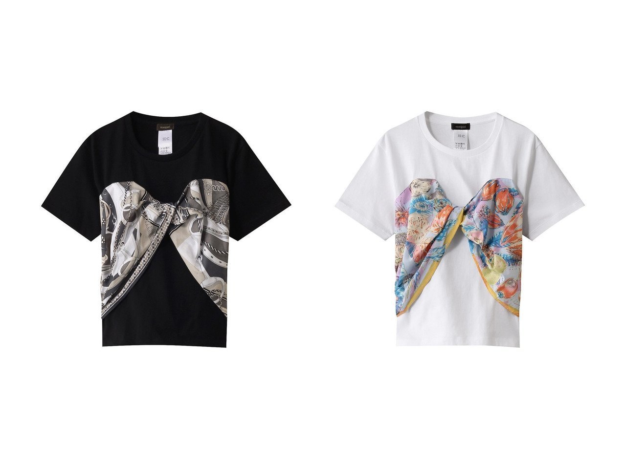 【manipuri/マニプリ】の【ELLE SHOP限定】ビスチェTシャツ 【トップス、カットソー】 おすすめ人気トレンドファッション通販アイテム インテリア・キッズ・メンズ・レディースファッション・服の通販 founy(ファニー) 　ファッション　Fashion　レディースファッション　WOMEN　トップス・カットソー　Tops/Tshirt　シャツ/ブラウス　Shirts/Blouses　ロング / Tシャツ　T-Shirts　カットソー　Cut and Sewn　ビスチェ　Bustier　ショート　Short　シンプル　Simple　スカーフ　Scarf　スリーブ　Sleeve　ドッキング　Docking　ビスチェ　Bustier　プリント　Print　NEW・新作・新着・新入荷　New Arrivals　ブラック系　Black　グレー系　Gray　ホワイト系　White　レッド系　Red　|ID:crp329100000212391