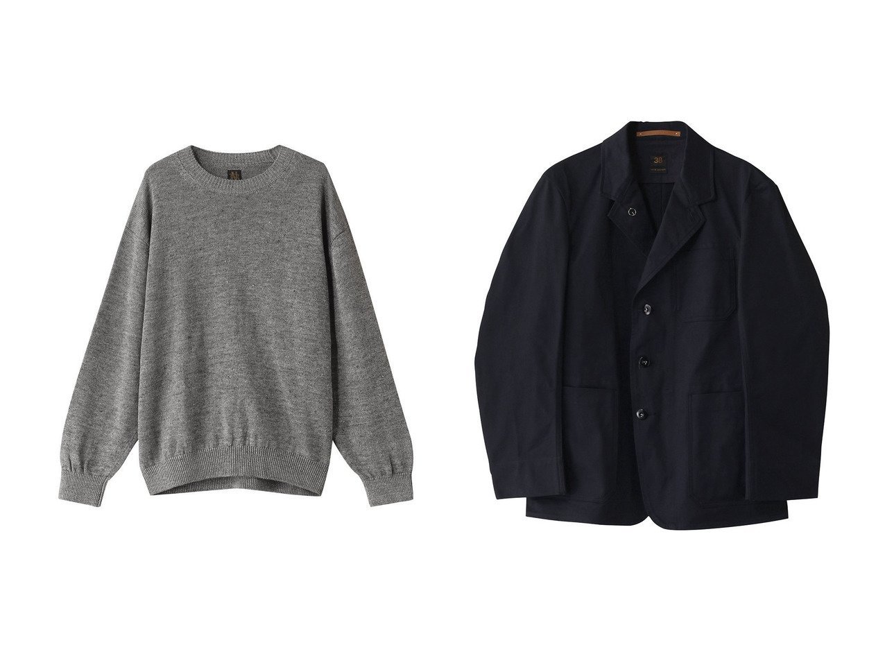 【Scye SCYE BASICS / MEN/サイ サイベーシックス】の【MEN】【SCYE BASICS】サンホアキンコットンブレザー&【BATONER / MEN/バトナー】の【MEN】WASHED ハイカウントリネンクルーネック 【メンズファッション通販】 おすすめ人気トレンドファッション通販アイテム インテリア・キッズ・メンズ・レディースファッション・服の通販 founy(ファニー) 　ファッション　Fashion　メンズファッション　MEN　トップス・カットソー　Tops/Tshirt/Men　ニット　Knit Tops　2025年　2025　2025春夏・S/S　Ss,Spring/Summer,2025　なめらか　Smooth　フランス　France　ベーシック　Basic　ボトム　Bottom　リネン　Linen　夏　Summer　定番　Standard　春　Spring　S/S・春夏　Ss・Spring/Summer　グレー系　Gray　イエロー系　Yellow　ベージュ系　Beige　ブルー系　Blue　|ID:crp329100000212481