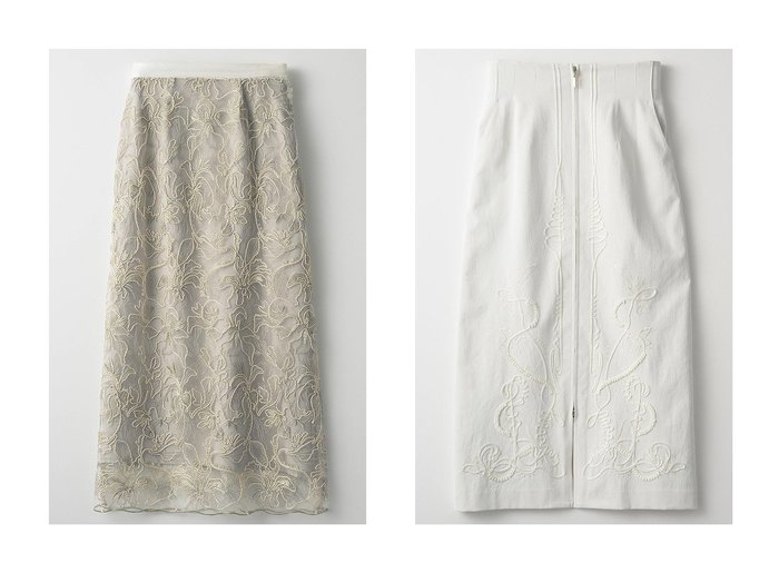 【MURRAL/ミューラル】のSeem flower lace スカート&Cucurbita embroidered スカート おすすめ人気トレンドファッション通販アイテム 人気、トレンドファッション・服の通販 founy(ファニー) ファッション Fashion レディースファッション WOMEN スカート Skirt ロングスカート Long Skirt 2025年 2025 2025春夏・S/S Ss,Spring/Summer,2025 オケージョン Occasion コレクション Collection ジャケット Jacket ストレート Straight セットアップ Set Up レース Race ロング Long エレガント 上品 Elegant ストレッチ Stretch スリット Slit フォルム Form フロント Front リネン Linen 吸水 Water Absorption |ID:crp329100000212624