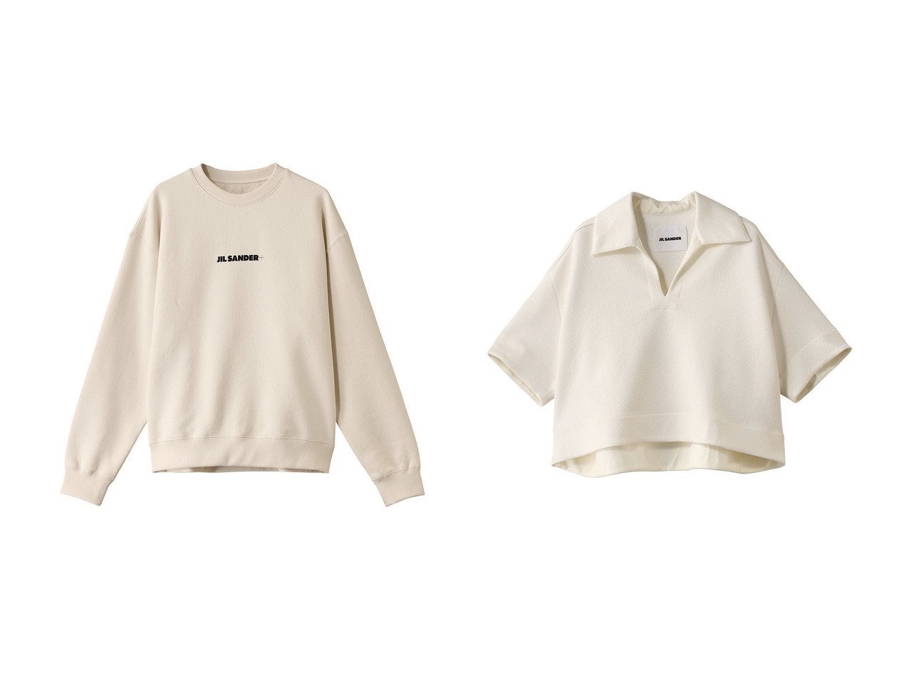 【JIL SANDER/ジル サンダー】のBOXY ポロ&【JIL SANDER+】LOGOクルーネックスエット 【トップス、カットソー】 おすすめ人気トレンドファッション通販アイテム インテリア・キッズ・メンズ・レディースファッション・服の通販 founy(ファニー) 　ファッション　Fashion　レディースファッション　WOMEN　トップス・カットソー　Tops/Tshirt　ニット　Knit Tops　プルオーバー　Pullover　シャツ/ブラウス　Shirts/Blouses　パーカ　Sweats　ロング / Tシャツ　T-Shirts　スウェット　Sweat　カットソー　Cut and Sewn　コンパクト　Compact　スキッパー　Skipper　スリーブ　Sleeve　ハーフ　Half　ボックス　Box　ポロシャツ　Polo Shirt　エレガント 上品　Elegant　夏　Summer　NEW・新作・新着・新入荷　New Arrivals　春　Spring　S/S・春夏　Ss・Spring/Summer　スウェット　Sweat　スタイリッシュ　Stylish　スタンダード　Standard　|ID:crp329100000212790