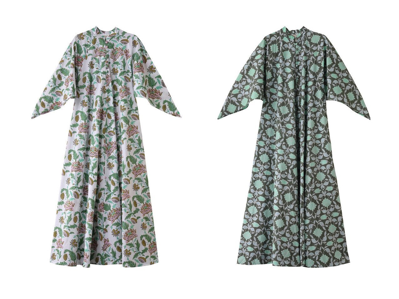 【SZ Blockprints/エスゼット ブロックプリント】のARTEMISIA DRESS ISA フレアスリーブワンピース&ARTEMISIA DRESS LISBON IN DEEP フレアスリーブワンピース 【ワンピース、ドレス】 おすすめ人気トレンドファッション通販アイテム インテリア・キッズ・メンズ・レディースファッション・服の通販 founy(ファニー) 　ファッション　Fashion　レディースファッション　WOMEN　ワンピース　Dress　ドレス　Party Dresses　チュニック　Tunic　スリーブ　Sleeve　チュニック　Tunic　フレア　Flare　ロング　Long　NEW・新作・新着・新入荷　New Arrivals　ドレス　Dress　リゾート　Resort　夏　Summer　春　Spring　S/S・春夏　Ss・Spring/Summer　グリーン系　Green　レッド系　Red　|ID:crp329100000212874