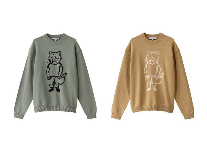 【MAISON KITSUNE / MEN/メゾン キツネ】の【MEN】DRESSED FOX INTARSIA JUMPER プルオーバー 【MEN　メンズファッション通販】 おすすめ人気トレンドファッション通販アイテム 人気、トレンドファッション・服の通販 founy(ファニー) 　ファッション　Fashion　メンズファッション　MEN　トップス・カットソー　Tops/Tshirt/Men　シャツ　Shirts　スリーブ　Sleeve　フォックス　Fox　フロント　Front　ベーシック　Basic　ボトム　Bottom　ロング　Long　NEW・新作・新着・新入荷　New Arrivals　旅行　Travel　|ID:crp329100000212911