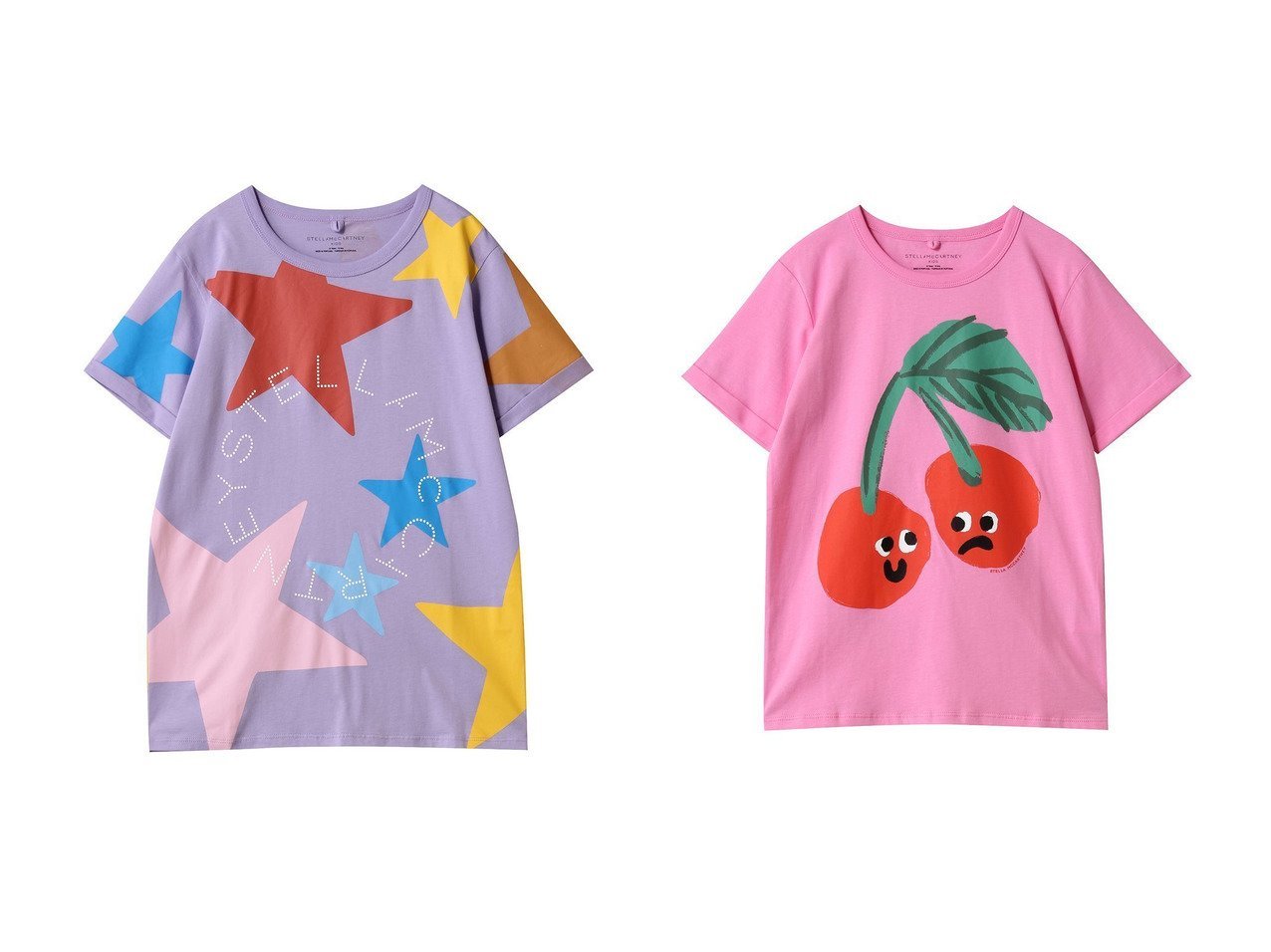 【STELLA McCARTNEY / KIDS/ステラ マッカートニー】の【KIDS】ロゴ スターTシャツ&【KIDS】チェリーTシャツ 【KIDS キッズファッション通販】 おすすめ人気トレンドファッション通販アイテム インテリア・キッズ・メンズ・レディースファッション・服の通販 founy(ファニー) 　ファッション　Fashion　キッズファッション　KIDS　トップス・カットソー　Tops/Tees/Kids　カラフル　Colorful　サークル　Circle　プリント　Print　NEW・新作・新着・新入荷　New Arrivals　レッド系　Red　|ID:crp329100000212916